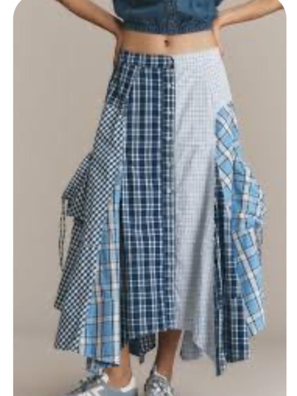 Pilcro Reworked Menswear Midi Skirt - Picture 2 of 11